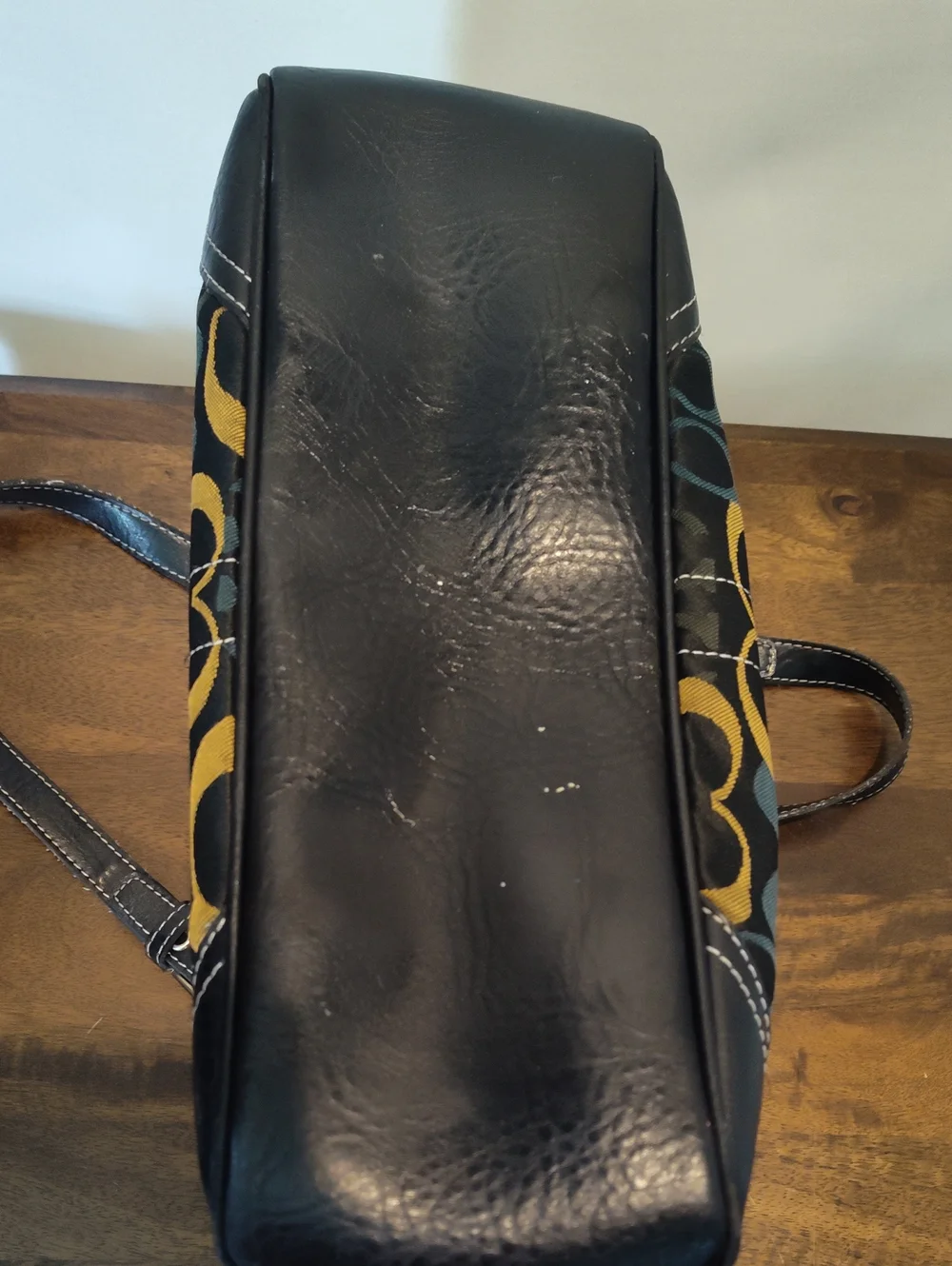 Coach Signature Shoulder Bag in Black, Blue, Green & Gold